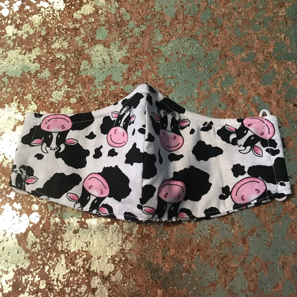 KID’S “HAPPY COW” COTTON BLEND FACE MASK